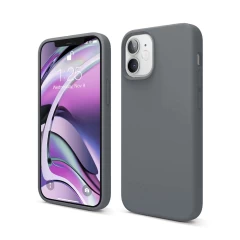 Husa iPhone 12 Mini Casey Studios Premium Soft Silicone Dark Gray 
