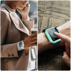 Carcasa 360° (Husa + Folie) Apple Watch 7/8/9 - 45MM Casey Studios Turqoise
