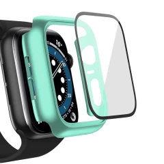 Carcasa 360° (Husa + Folie) Apple Watch 7/8/9 - 45MM Casey Studios Turqoise