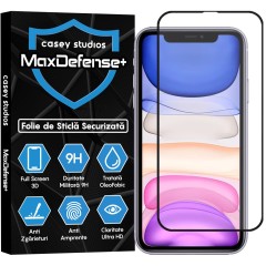 Folie Sticla iPhone 11 Pro Max Casey Studios Full Screen 9H + Kit de Instalare Cadou - Negru