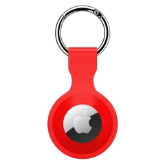 Husa Airtag Silicone Casey Studios - Negru Red 