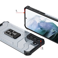 Husa Samsung Galaxy S21 5G Arpex Crystal Ring Case - Rosu