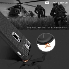 Husa iPhone 7 Plus Arpex Carbon Silicone - Negru Negru