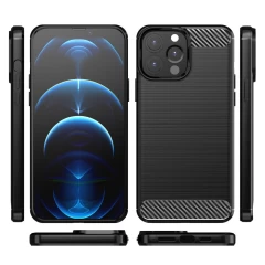 Husa Arpex Carbon Case Flexible Cover TPU pentru iPhone 13 Pro Max black - Negru Negru