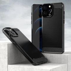 Husa Arpex Carbon Case Flexible Cover TPU pentru iPhone 13 Pro Max black - Negru Negru