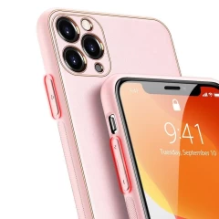 Husa iPhone 12 Pro Max Dux Ducis Yolo din TPU si PU leather - Roz Roz