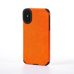 Husa iPhone X/XS Casey Studios Grained Leather - Portocaliu