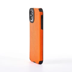Husa iPhone 11 Casey Studios Grained Leather - Portocaliu Portocaliu