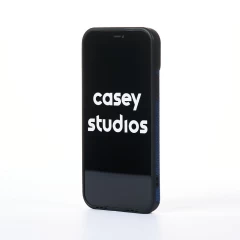 Husa iPhone 12 Casey Studios Grained Leather - Albastru Albastru