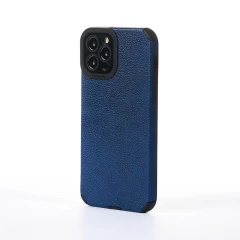 Husa iPhone 12 Pro Casey Studios Grained Leather - Albastru Albastru