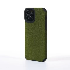 Husa iPhone 12 Pro Casey Studios Grained Leather - Verde Verde