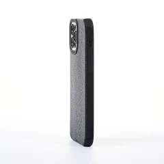 Husa iPhone 12 Pro Casey Studios Grained Leather - Negru Negru