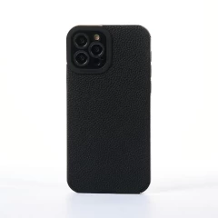 Husa iPhone 12 Pro Casey Studios Grained Leather - Negru Negru