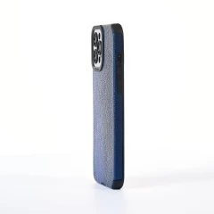 Husa iPhone 12 Pro Max Casey Studios Grained Leather - Albastru Albastru