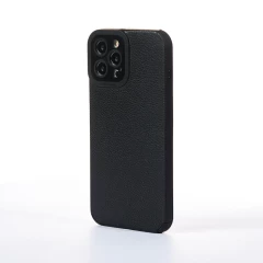 Husa iPhone 12 Pro Max Casey Studios Grained Leather - Negru Negru