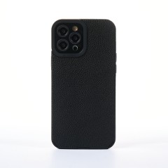 Husa iPhone 12 Pro Max Casey Studios Grained Leather - Negru