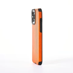 Husa iPhone 12 Pro Max Casey Studios Grained Leather - Portocaliu Portocaliu