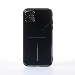 Husa iPhone 11 Casey Studios Metalines - Roz Negru 