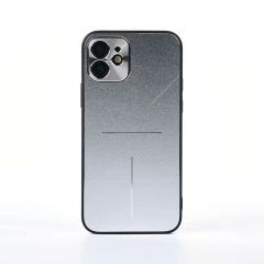 Husa iPhone 12 Casey Studios Metalines - Negru Silver 