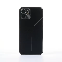 Husa iPhone 12 Casey Studios Metalines - Negru Negru