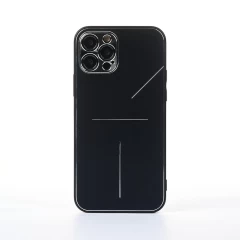 Husa iPhone 12 Pro Casey Studios Metalines - Negru Negru