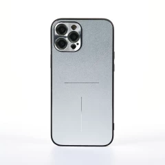 Husa iPhone 12 Pro Max Casey Studios Metalines - Negru Silver 