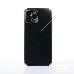 Husa iPhone 13 Pro Max Casey Studios Metalines - Roz Negru 