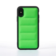 Husa iPhone X/XS Casey Studios 5 Puff - Verde Verde