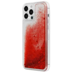 Husa iPhone 13 Pro Max Arpex Liquid Heart Glitter - Rosu Rosu