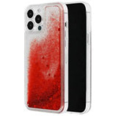 Husa iPhone 13 Pro Max Arpex Liquid Heart Glitter - Rosu