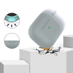Husa Airpods 3 Casey Studios Silicone Light Gray