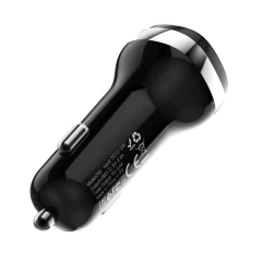 Kit Incarcator Auto 2xUSB-A, 12W, 2.4A + Cablu USB-A to Micro-USB 1.0mHOCO (Z40 Superior) - Negru Negru
