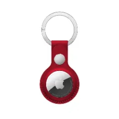 Husa Airtag Piele Casey Studios - Alb Red 