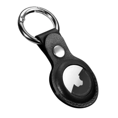 Husa Airtag Piele Casey Studios - Negru Negru