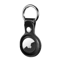 Husa Airtag Piele Casey Studios - Negru Negru