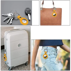 Husa Airtag Piele Casey Studios - Yellow