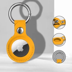 Husa Airtag Piele Casey Studios - Yellow