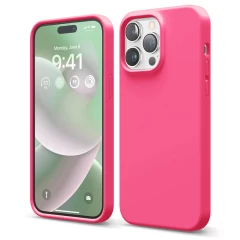 Husa iPhone 14 Pro Max Casey Studios Premium Soft Silicone Fuchsia 