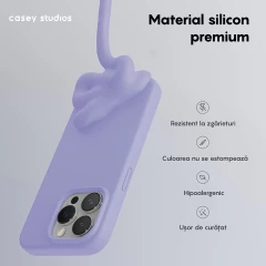 Husa iPhone 14 Pro Max Casey Studios Premium Soft Silicone Light Lilac