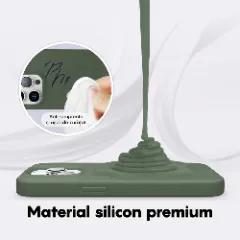 Husa iPhone 14 Pro Max Casey Studios Premium Soft Silicone Webster Green