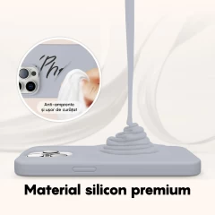 Husa iPhone 14 Pro Max Casey Studios Premium Soft Silicone Light Gray