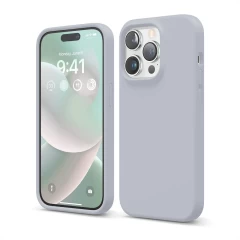 Husa iPhone 14 Pro Max Casey Studios Premium Soft Silicone Light Gray 