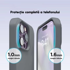 Husa iPhone 14 Pro Max Casey Studios Premium Soft Silicone Dark Gray