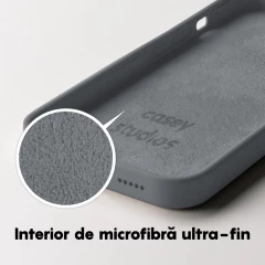 Husa iPhone 14 Pro Max Casey Studios Premium Soft Silicone Dark Gray