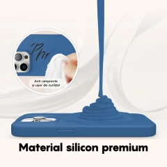 Husa iPhone 14 Pro Max Casey Studios Premium Soft Silicone Cadet Blue