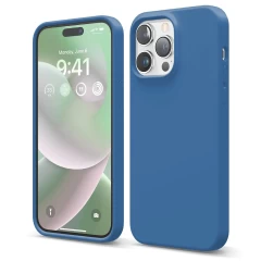 Husa iPhone 14 Pro Max Casey Studios Premium Soft Silicone Cadet Blue 