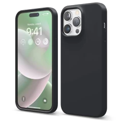 Husa iPhone 14 Pro Max Casey Studios Premium Soft Silicone Negru 