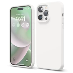 Husa iPhone 14 Pro Max Casey Studios Premium Soft Silicone Alb 
