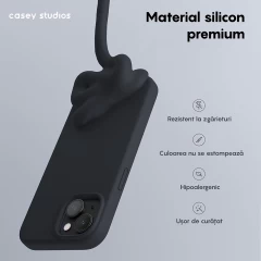 Husa iPhone 14 Casey Studios Premium Soft Silicone Midnight Blue