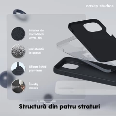 Husa iPhone 14 Casey Studios Premium Soft Silicone Midnight Blue